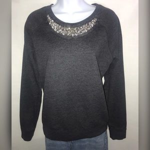 Old Navy charcoal long sleeve top with gemstones